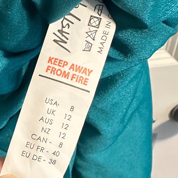 Nasty Gal Maxi Dress Abstract Print Lace‎ Up Back Sleeveless Size 8 - Picture 5 of 16